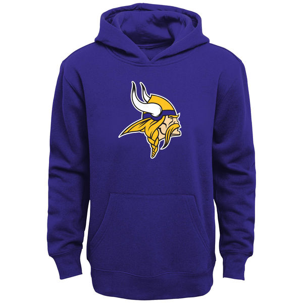 Men Minnesota Vikings Team Logo Pullover Hoodie Purple->customized nfl jersey->Custom Jersey